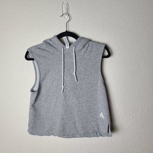 Adidas Grey Hooded Crop Sweater Size Small